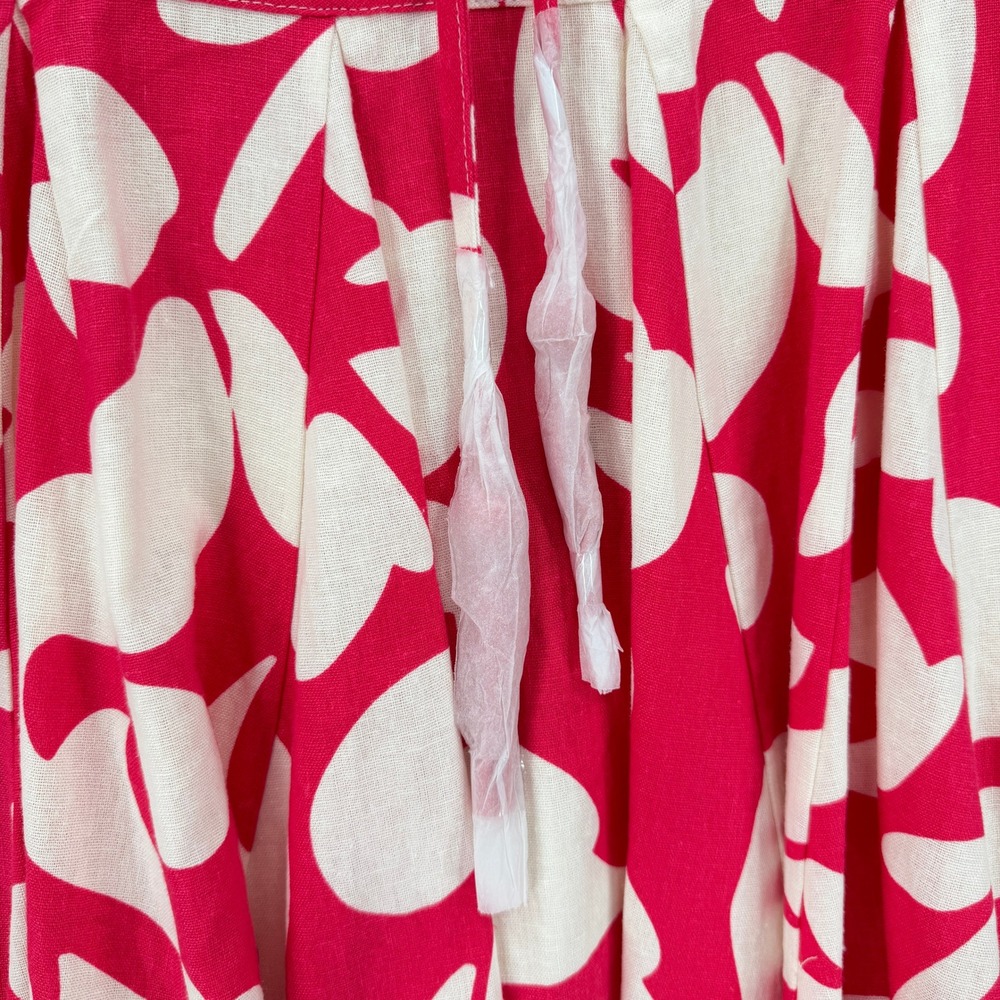 HOUSE OF HARLOW 1960 Mini Dress Women Small Pink Floral Puff Sleeve Tie Front - Picture 11 of 15